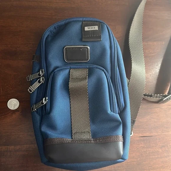 Tumi | Bags | Tumi Fife Slim Sling Bag Navy | Poshmark